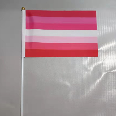 100D o poliéster de alta qualidade LGBT Handheld embandeira bandeiras feitas sob encomenda do arco-íris